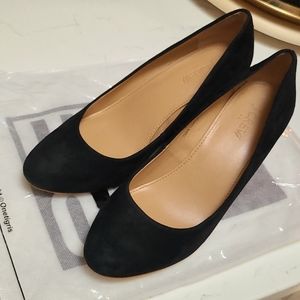 J.CREW Black Leather Heels Size 8.5